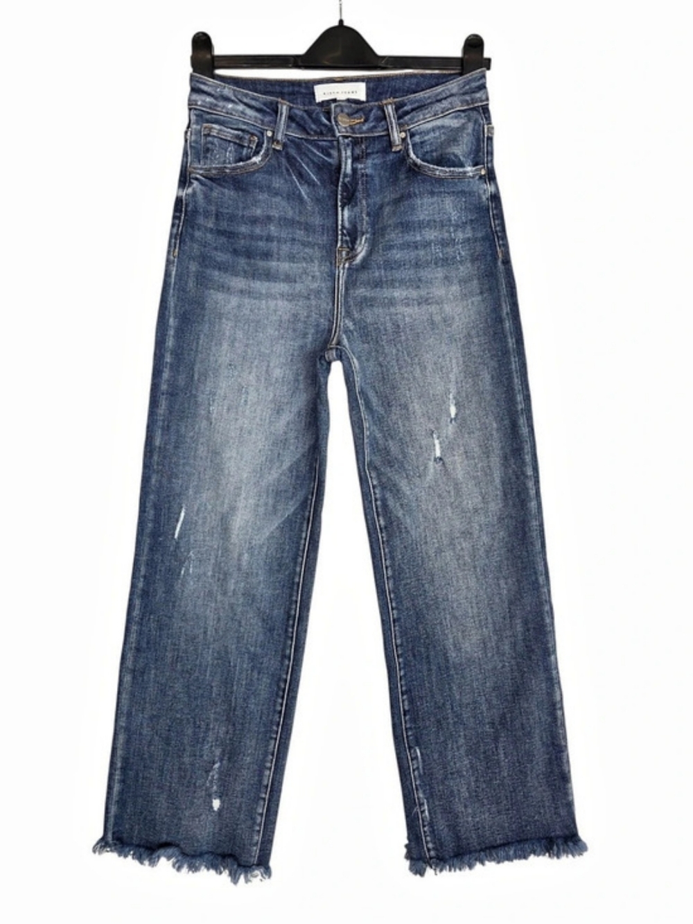 Risen RDP5416 High-rise Distressed Straight Leg Jeans Blue Waist 28